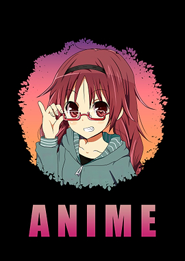 Anime Girl Art in Black