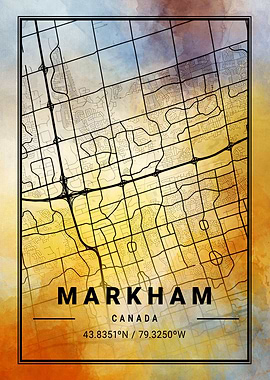 Markham City Map Canada