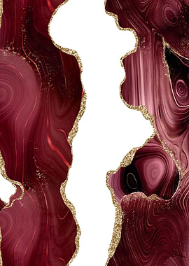 Burgundy Gold Glitter 05