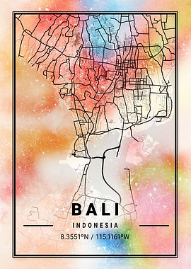Bali City Map Indonesia