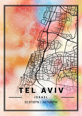 Tel Aviv Map Israel