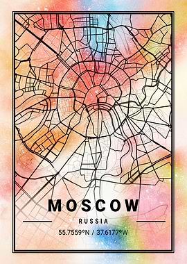 Moscow City Map Russia