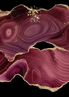 Burgundy Gold Glitter 03