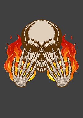 Skull with fire