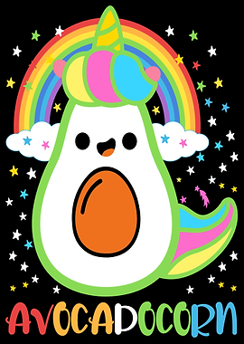 Avocadocorn Cute Unicorn