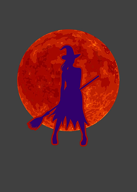 Sweet witch with broom