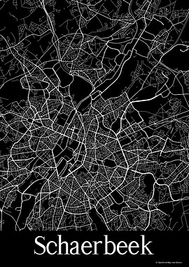 Shaerbeek Black Map