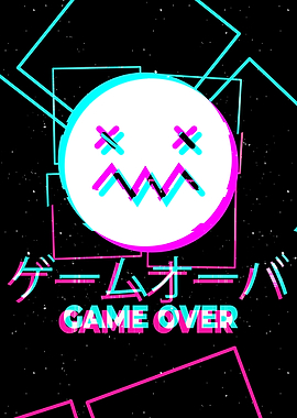 Japanese Glitch Game Over