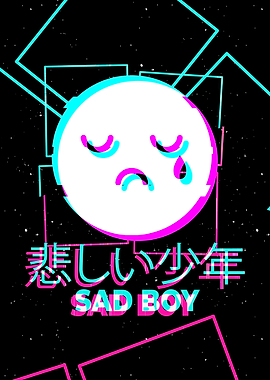 Japanese Glitch Sad Boy