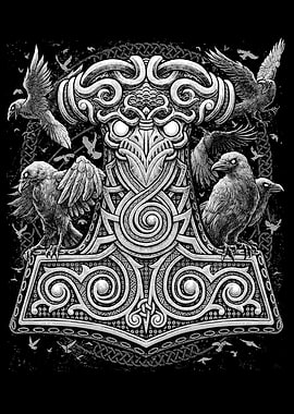 Thors Hammer Raven Mjolnir