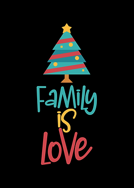 Winter Snow Ski Family