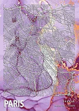 Paris Map France Marble