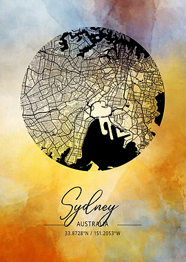 Sydney City Map Australia