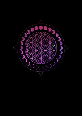 Moon Phases Flower Of Life