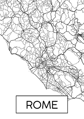 Rome Minimal City Map