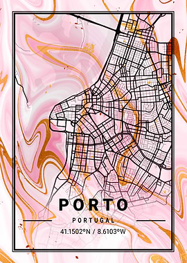Porto City Map Portugal