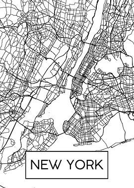 New York Minimal City Map