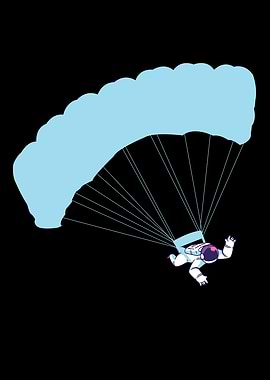 Parachuting astronaut