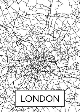 London Minimal City Map
