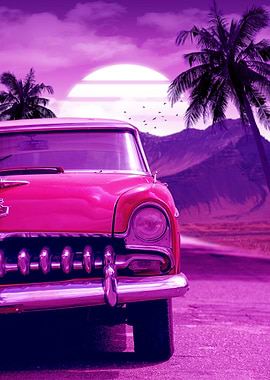 classic car synthwave