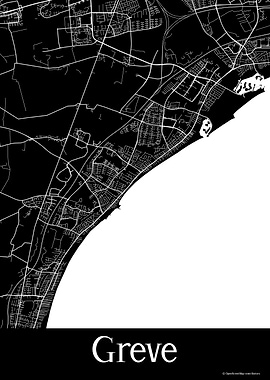 Greve Denmark Black Map