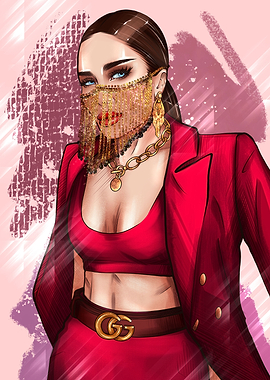 Arabic face mask art