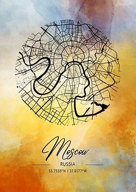 Moscow City Map Russia