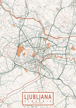 Ljubljana Map Bohemian