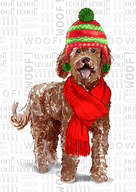 Labradoodle Christmas Dog
