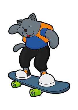 Cat Skater Skateboard
