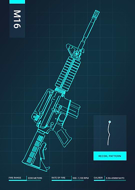 M16 Rifle Blueprint