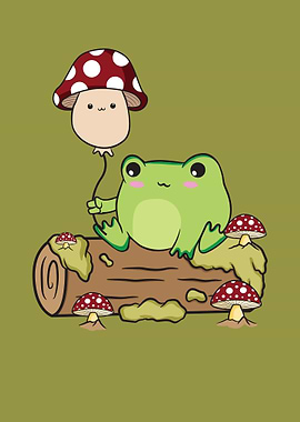 Cottagecore Frog Mushroom