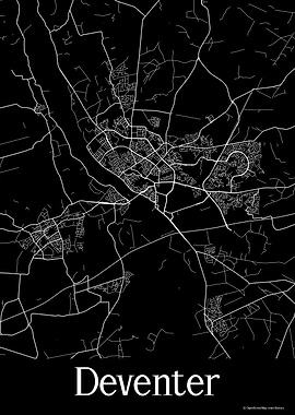Deventer Black Map