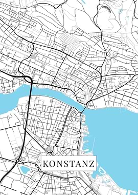 Konstanz City Map Germany