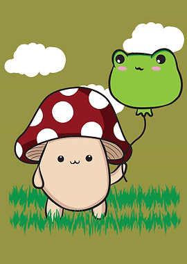 Cottagecore Mushroom Frog