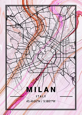 Milan City Map Italy