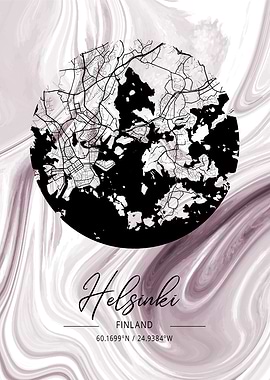 Helsinki City Map Finland