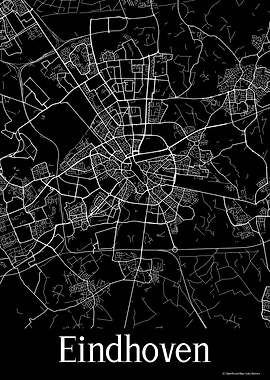 Eindhoven Black Map