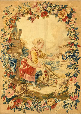 Girl Feeding Chickens