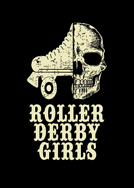 Roller Derby Girls Skull