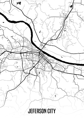 Jefferson City white map