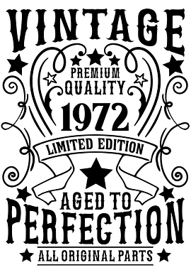 Vintage 1972 birthday