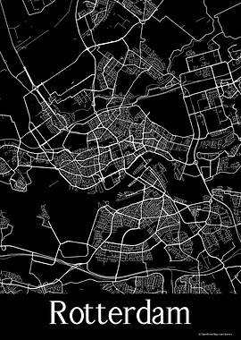 Rotterdam Black Map