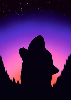 Husky Howling at Sunrise