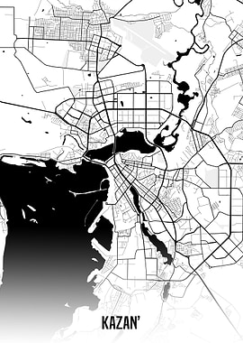 Kazan white map