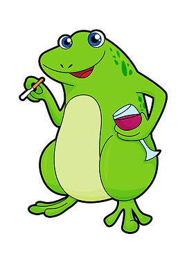 Frog Glass of Red wine