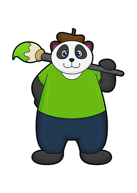 Panda Painter Brush Paint
