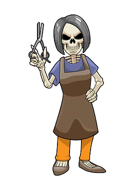 Skeleton Hairdresser