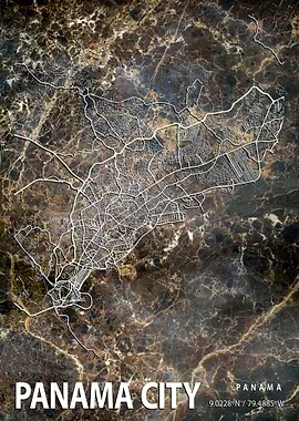 Panama City Map Plan Canal