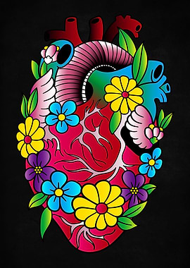 heart flowers colors